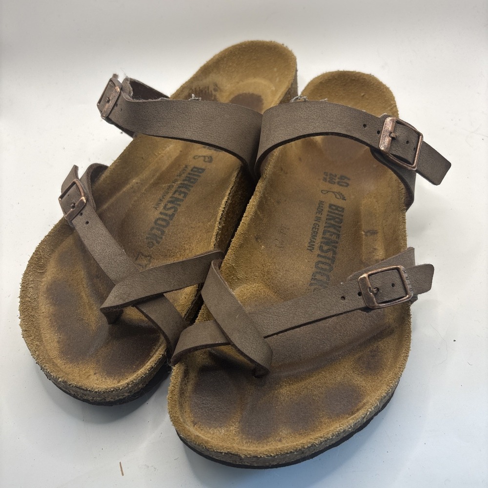 Birkenstock Mayari Mocha Birko Sandals Toe Loop Brown Sz 40 W 9/9.5 M 7/7.5 Boho